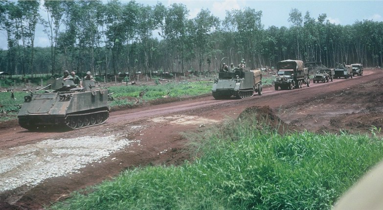 K Troop's Mess Truck Is Third In Line, Behind The Command Post.