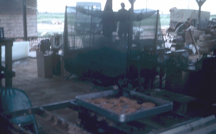 Note the mosquito netting over the Mess Sargent's bunk.