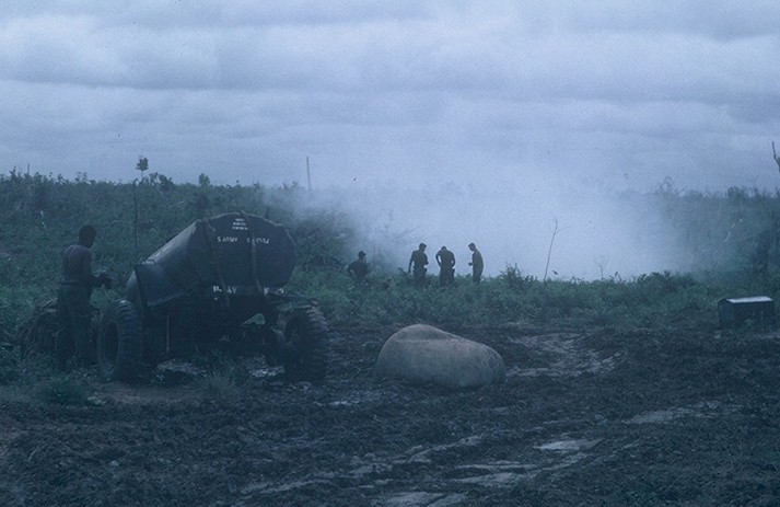 A demolition crew disposes of out dated explosives