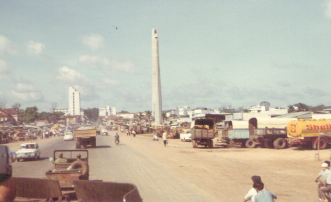 A familiar landmark up ahead as we approach Saigon.