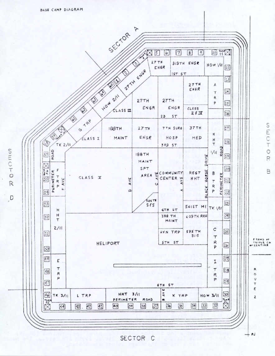 Diagram - Blackhorse Base Camp Vietnam - cir 1967