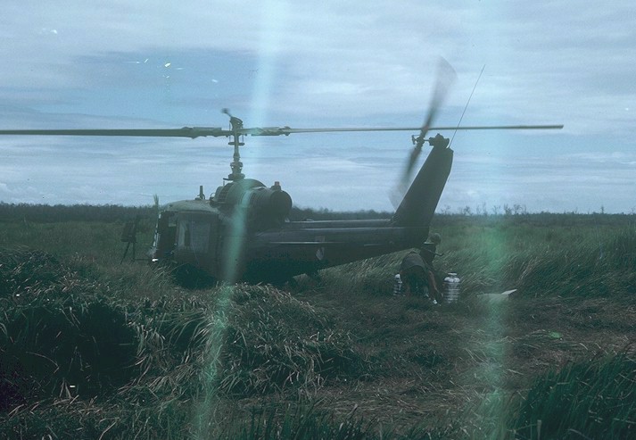 A UH1 " Huey" helicopter.